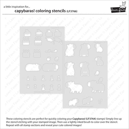 Lawn Fawn - Capybaras! Coloring Stencils