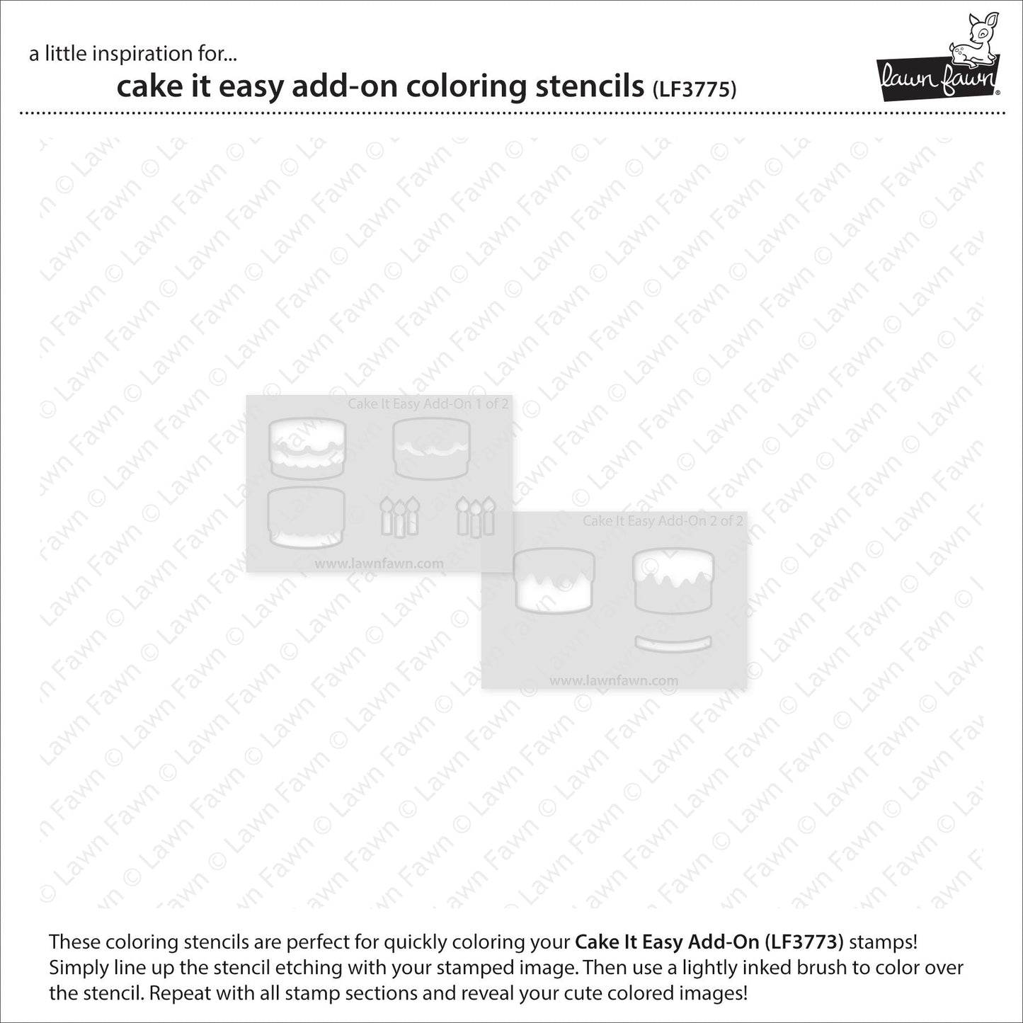 Lawn Fawn - Cake It Easy Add-On Coloring Stencils