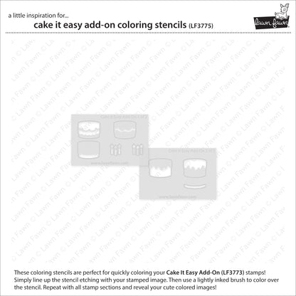 Lawn Fawn - Cake It Easy Add-On Coloring Stencils