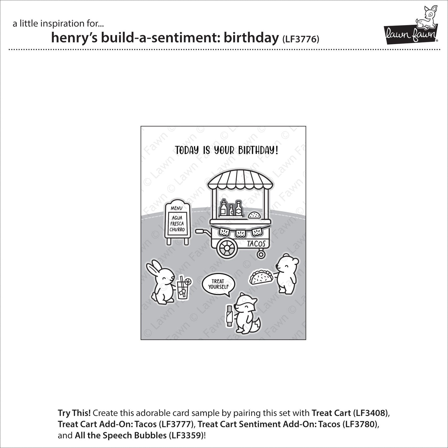 Lawn Fawn - Henry's Build-A-Sentiment: Birthday
