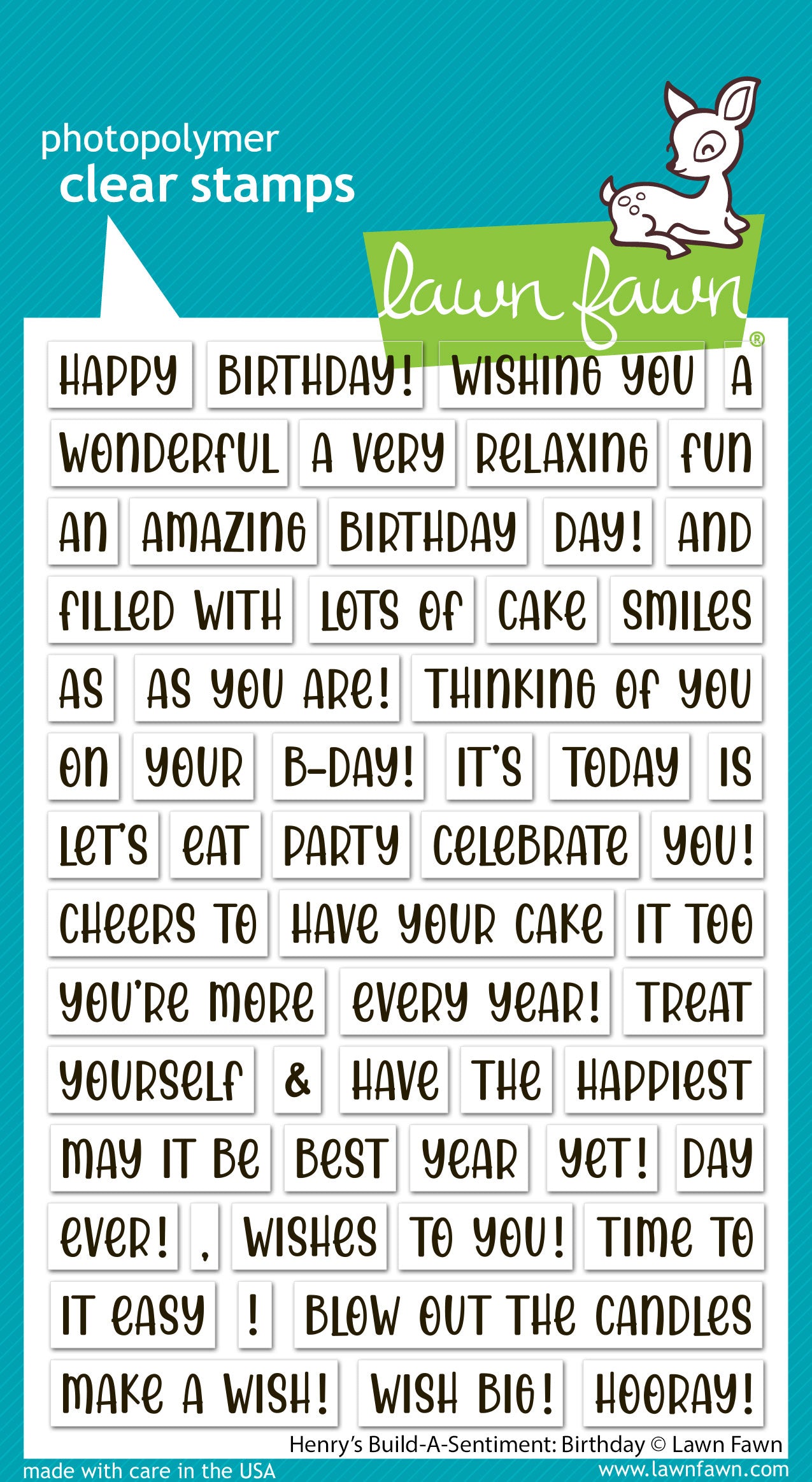 Lawn Fawn - Henry's Build-A-Sentiment: Birthday