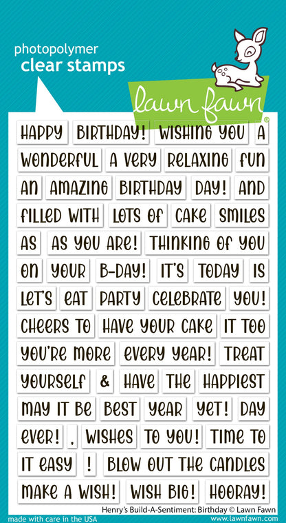 Lawn Fawn - Henry's Build-A-Sentiment: Birthday
