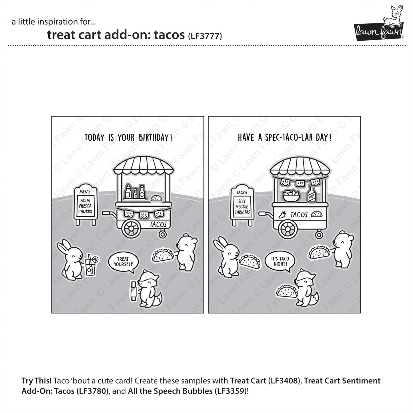 Lawn Fawn - Treat Cart Add-On: Tacos