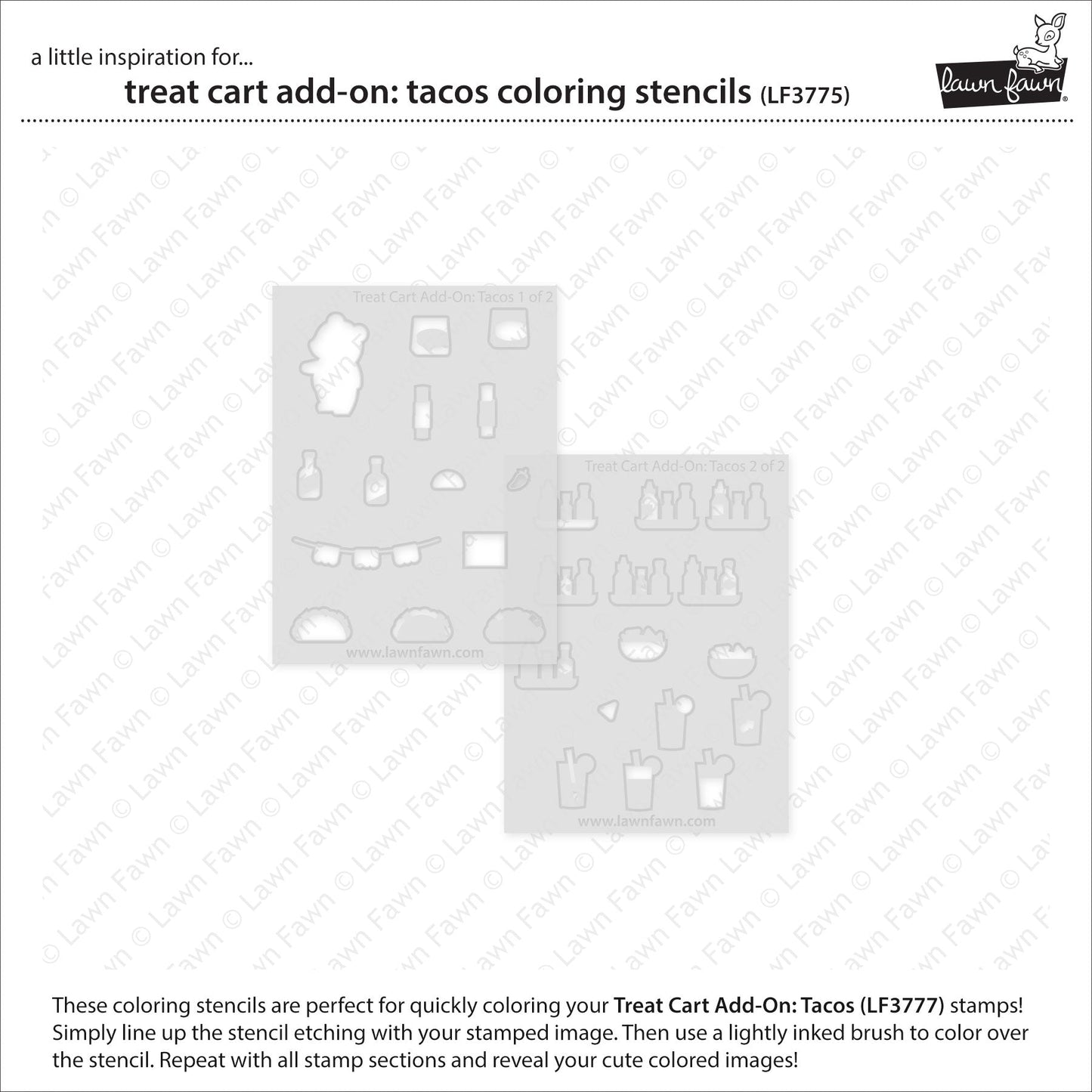 Lawn Fawn - Treat Cart Add-On: Tacos Coloring Stencils