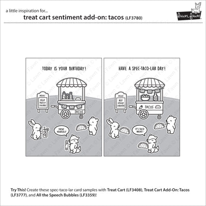 Lawn Fawn - Treat Cart Sentiment Add-On: Tacos
