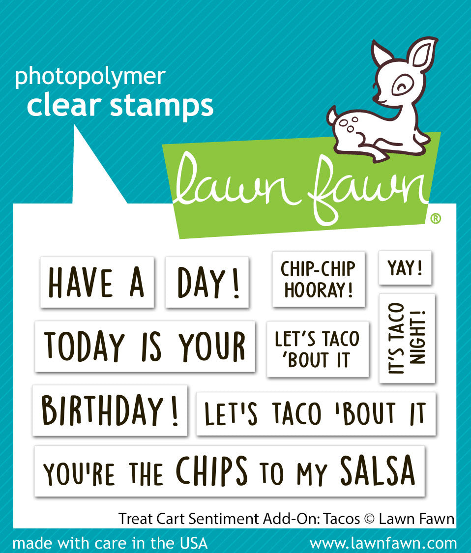 Lawn Fawn - Treat Cart Sentiment Add-On: Tacos