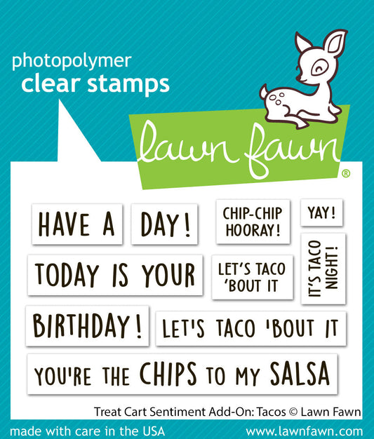 Lawn Fawn - Treat Cart Sentiment Add-On: Tacos