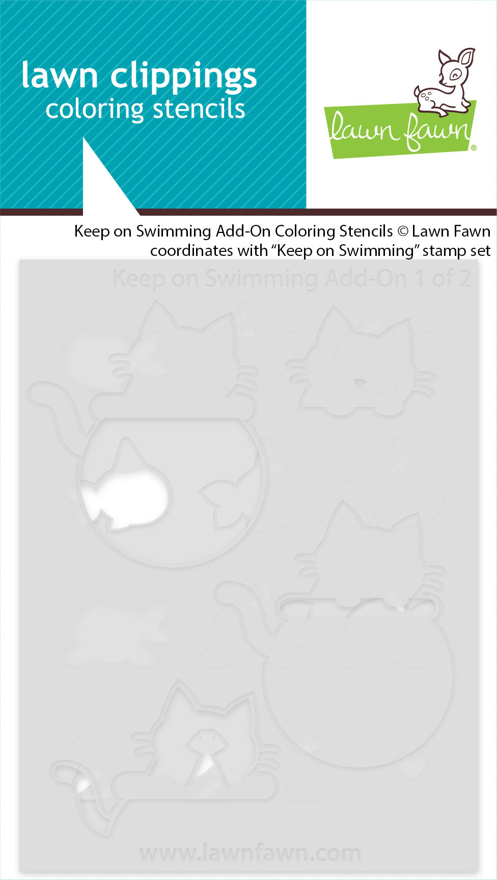 Lawn Fawn - Keep On Swimming Add-On Coloring Stencils