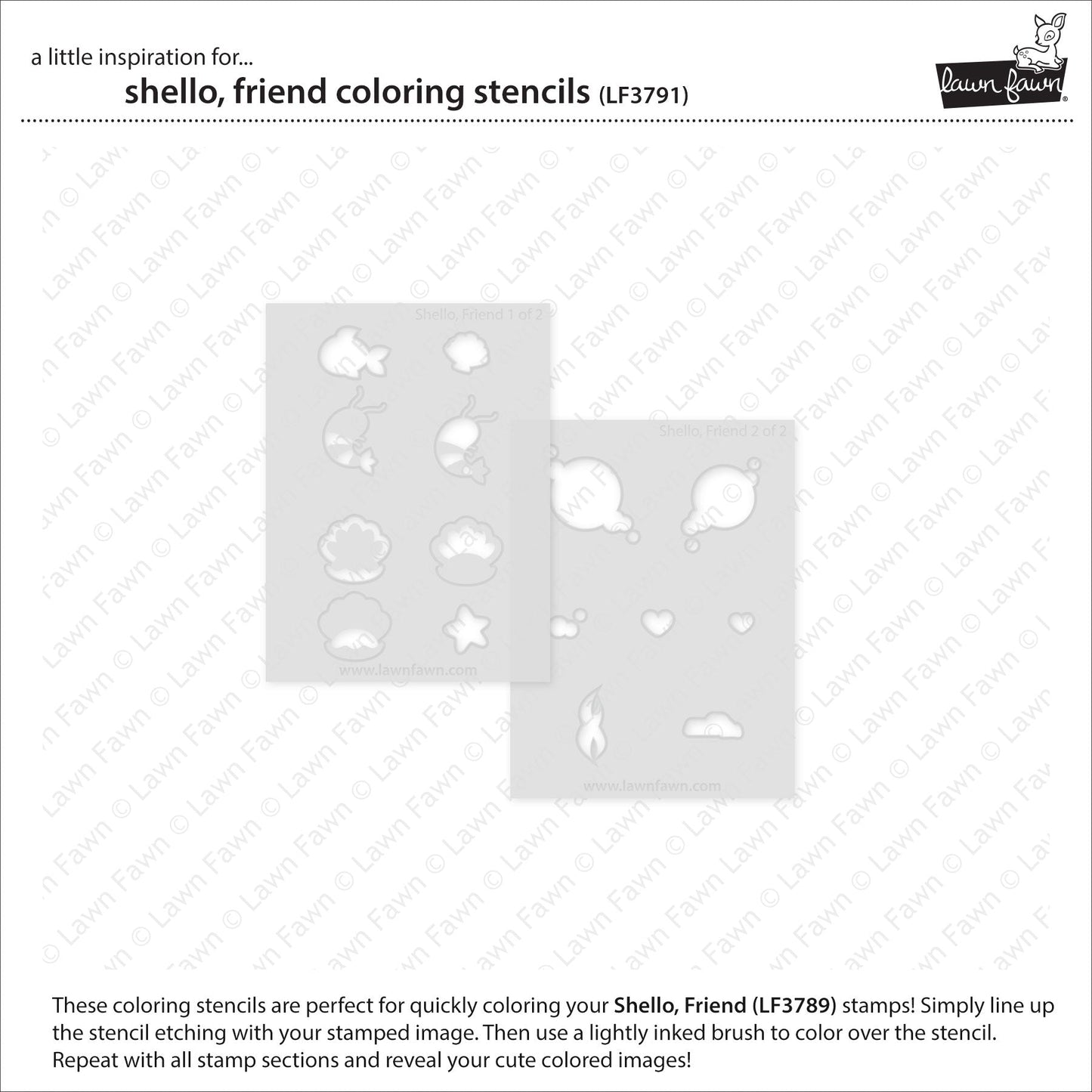 Lawn Fawn - Shello, Friend Coloring Stencils