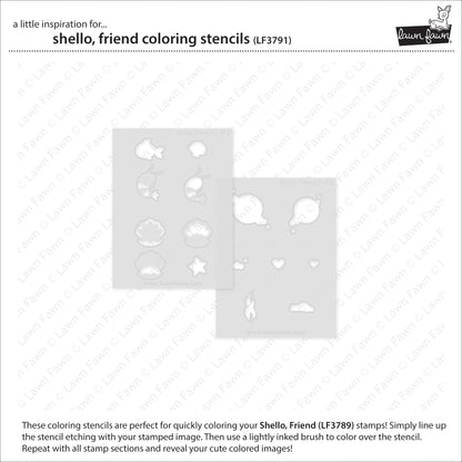 Lawn Fawn - Shello, Friend Coloring Stencils