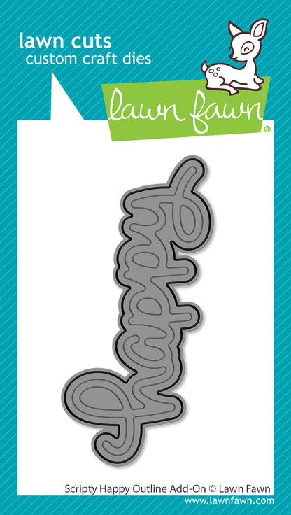 Lawn Fawn - Scripty Happy Outline Add-On