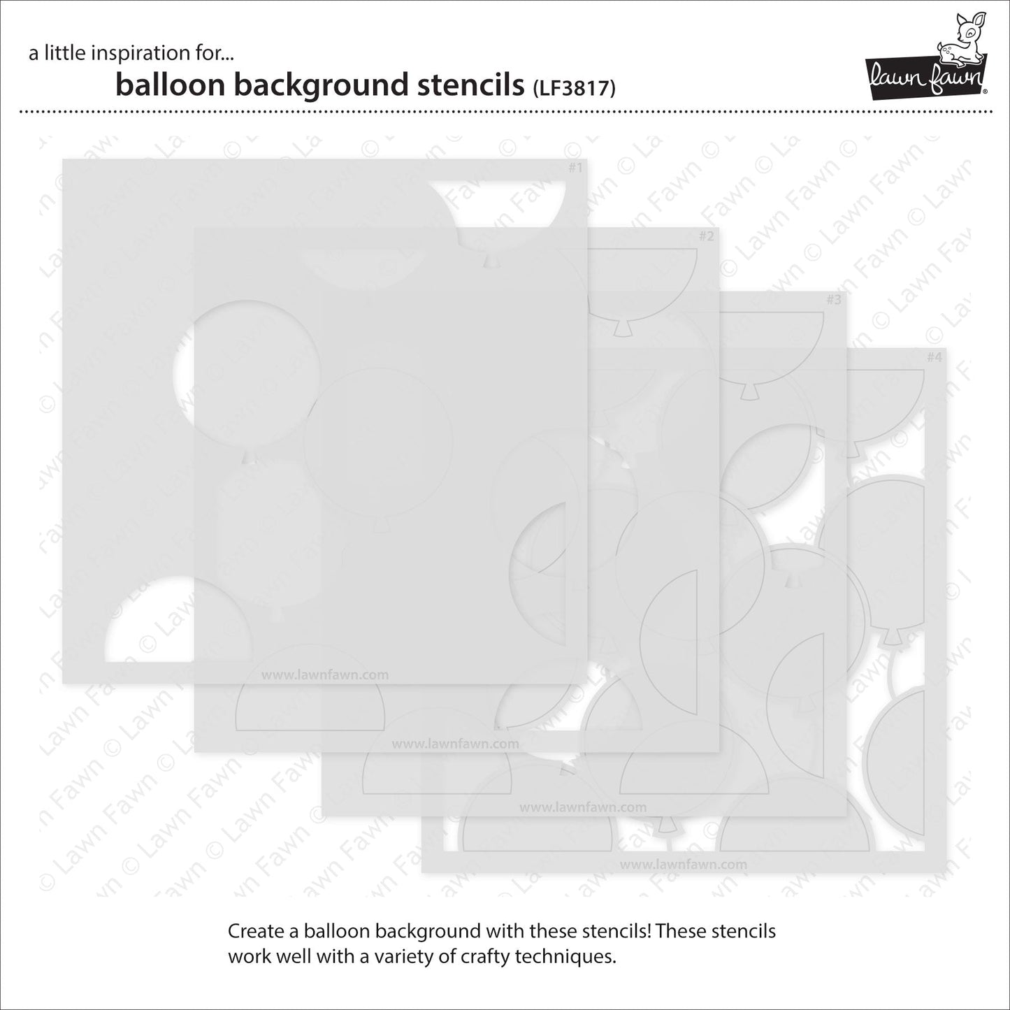 Lawn Fawn - Balloon Background Stencils (4pcs)