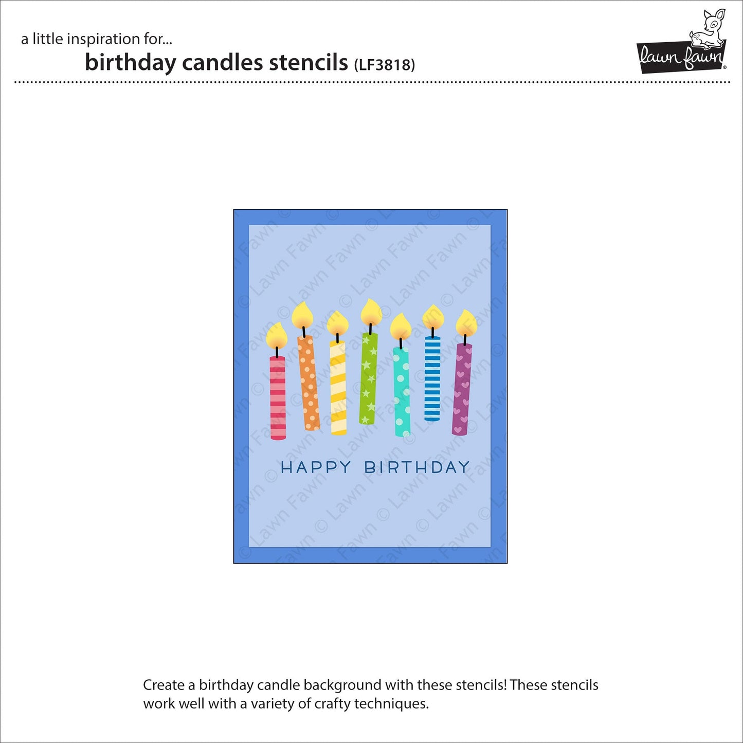 Lawn Fawn - Birthday Candles Stencils (3pcs)