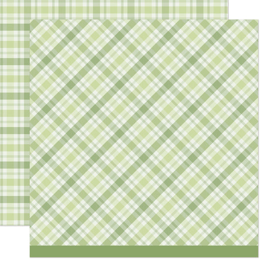 Lawn Fawn - Favorite Flannel Fall - Green Tea 12x12"