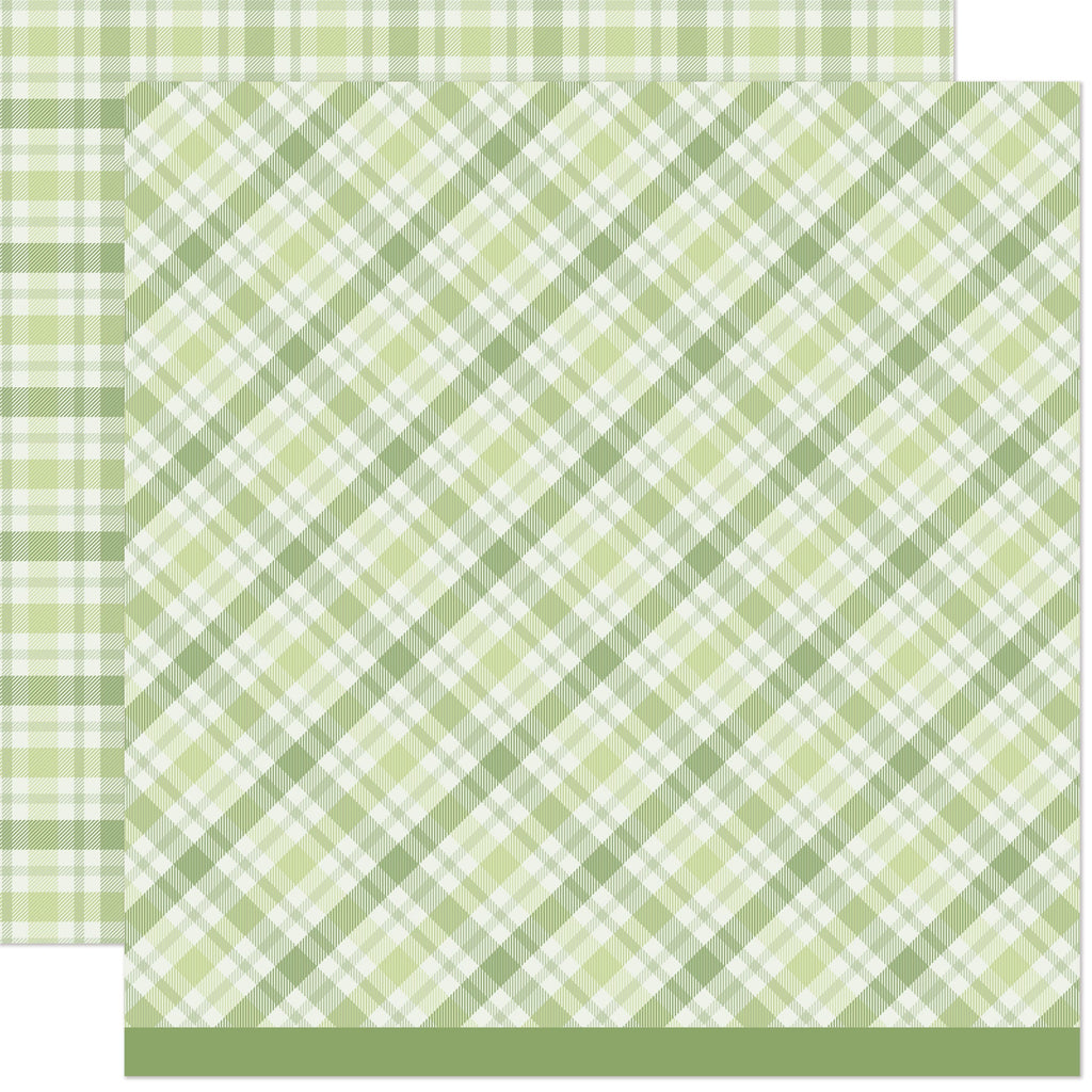 Lawn Fawn - Favorite Flannel Fall Green Tea 12x12"