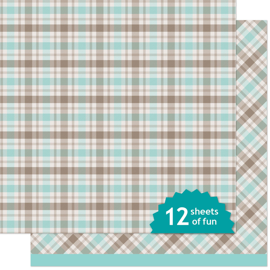 Lawn Fawn - Favorite Flannel Fall Mocha Mint Coffee 12x12"