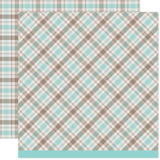 Lawn Fawn - Favorite Flannel Fall - Mocha Mint Coffee 12x12"