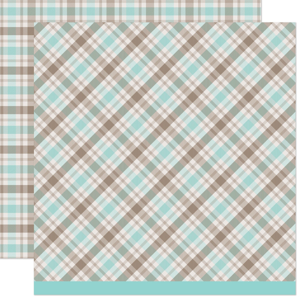Lawn Fawn - Favorite Flannel Fall Mocha Mint Coffee 12x12"