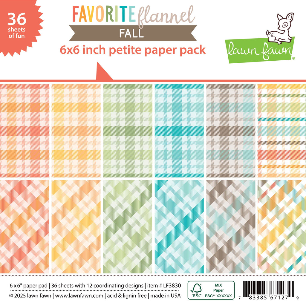 Lawn Fawn - Favorite Flannel Fall Petite Paper Pack 6x6"