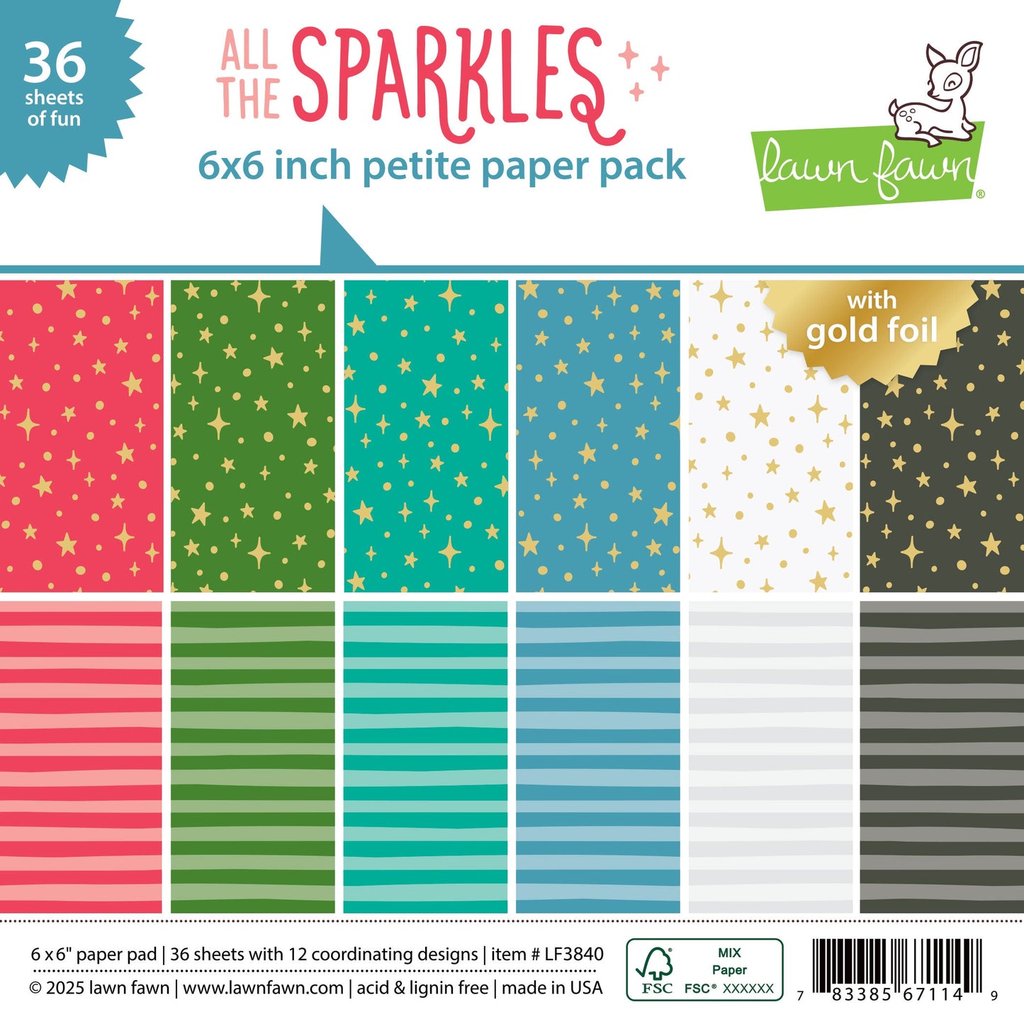 Lawn Fawn - All The Sparkles Petite Paper Pack 6x6"