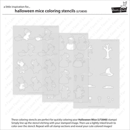 Lawn Fawn - Halloween Mice Coloring Stencils