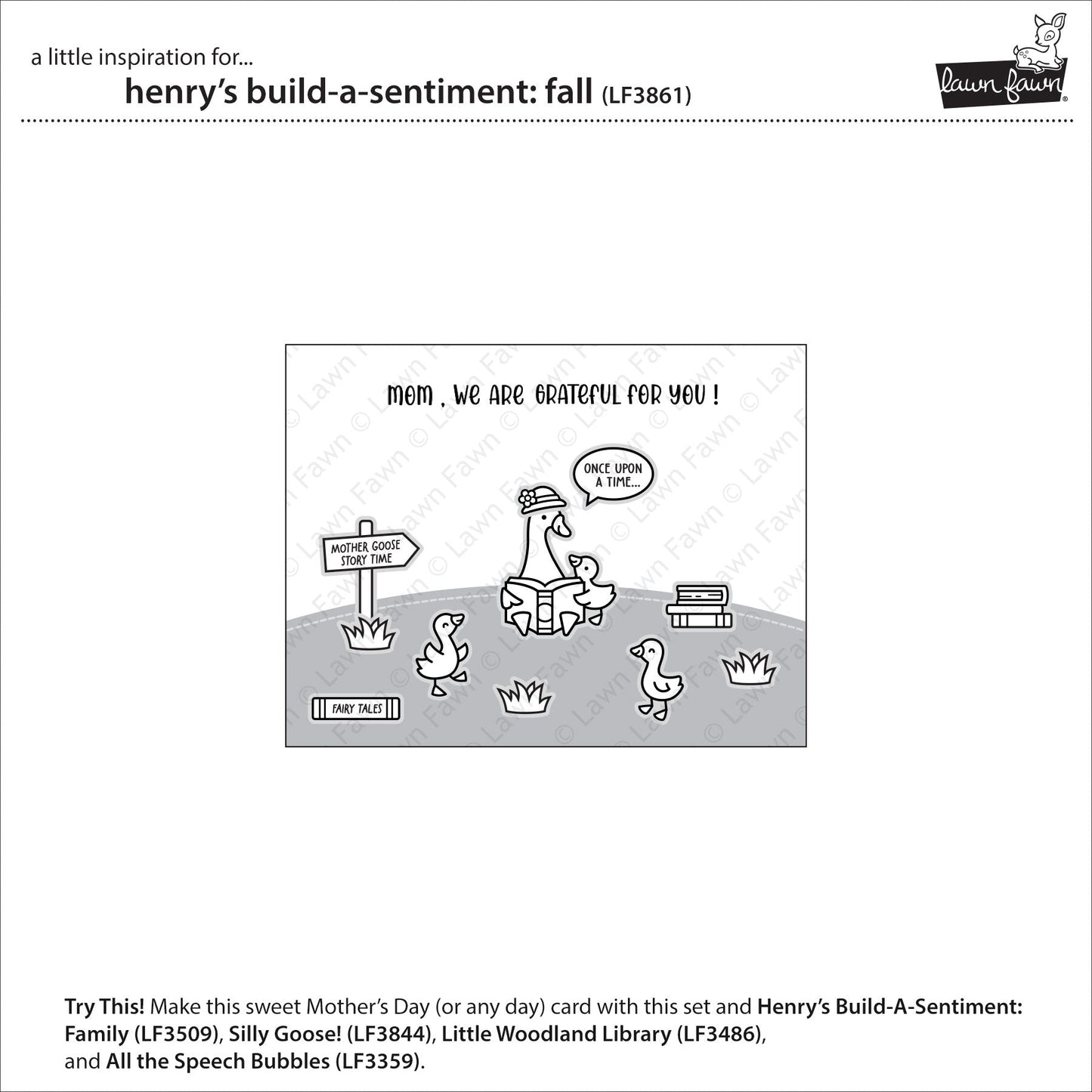 Lawn Fawn - Henry's Build-A-Sentiment: Fall