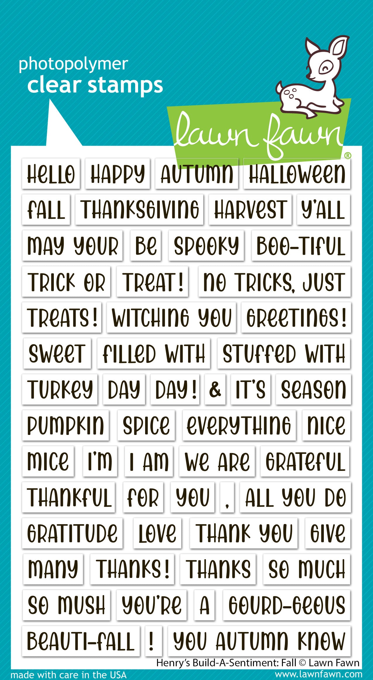 Lawn Fawn - Henry's Build-A-Sentiment: Fall