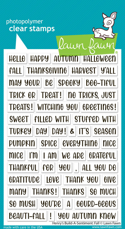 Lawn Fawn - Henry's Build-A-Sentiment: Fall