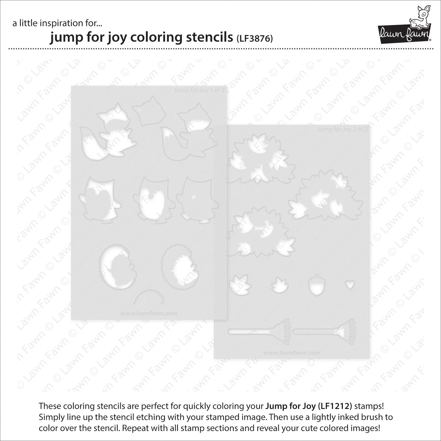 Lawn Fawn - Jump For Joy Coloring Stencils