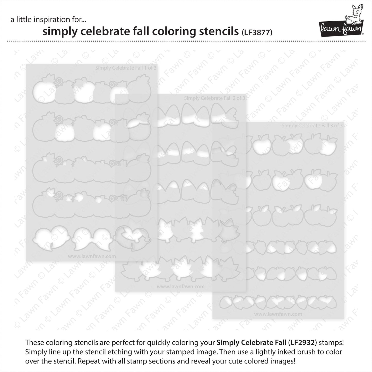 Lawn Fawn - Simply Celebrate Fall Coloring Stencils