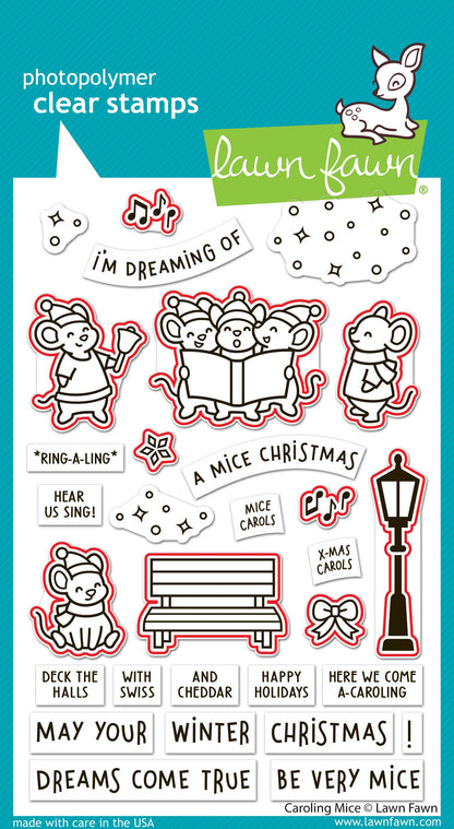 Lawn Fawn - Caroling Mice Lawn Cuts