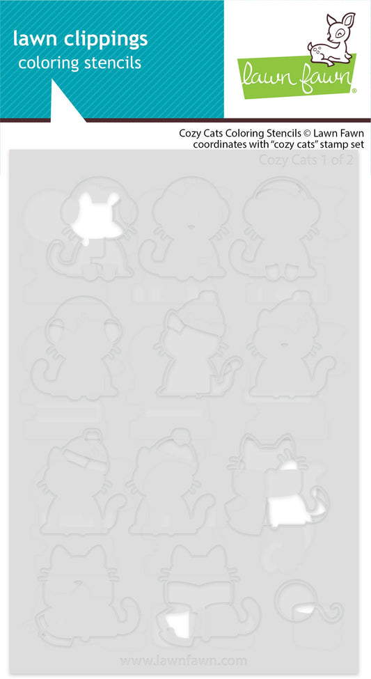 Lawn Fawn - Cozy Cats Coloring Stencils