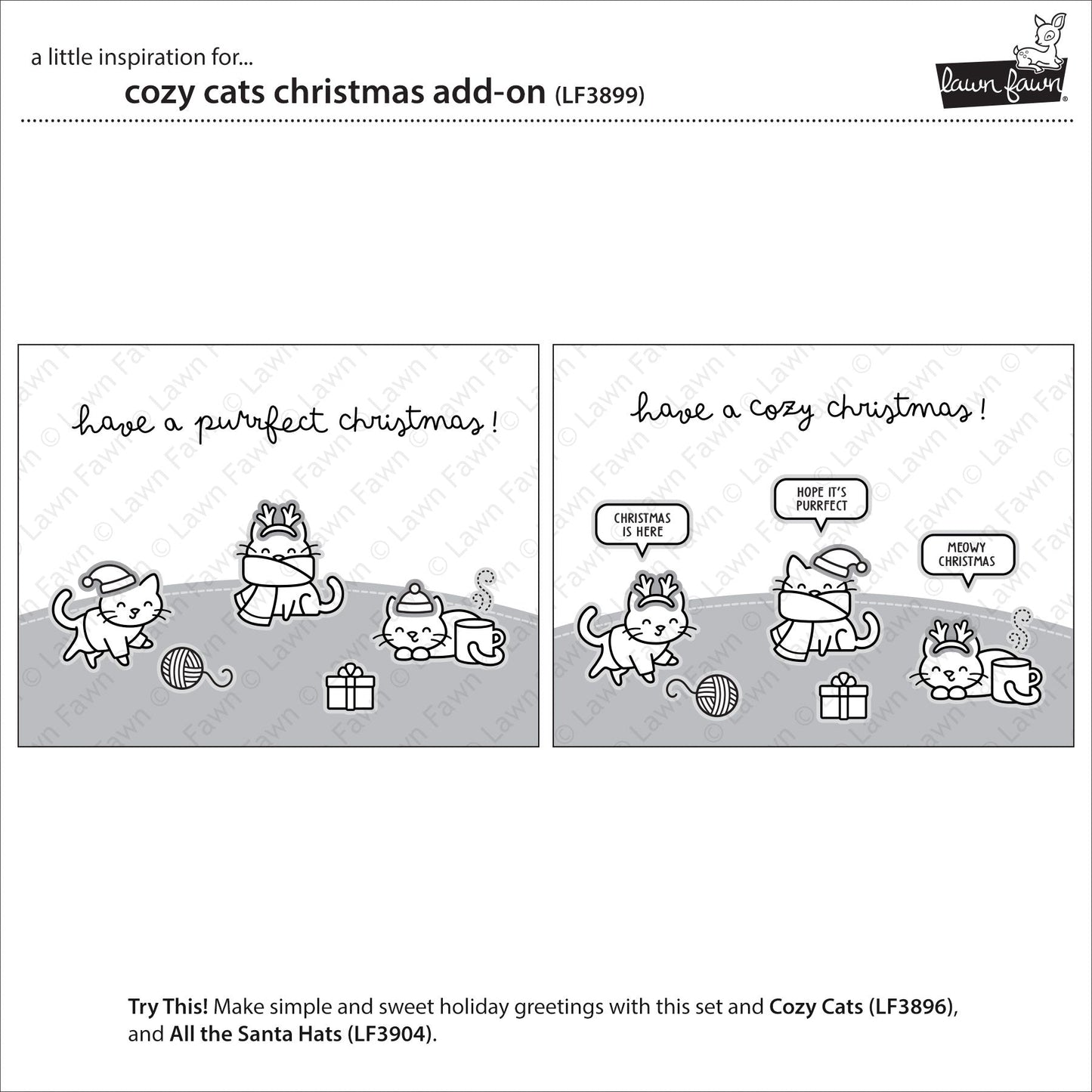 Lawn Fawn - Cozy Cats Christmas Add-On