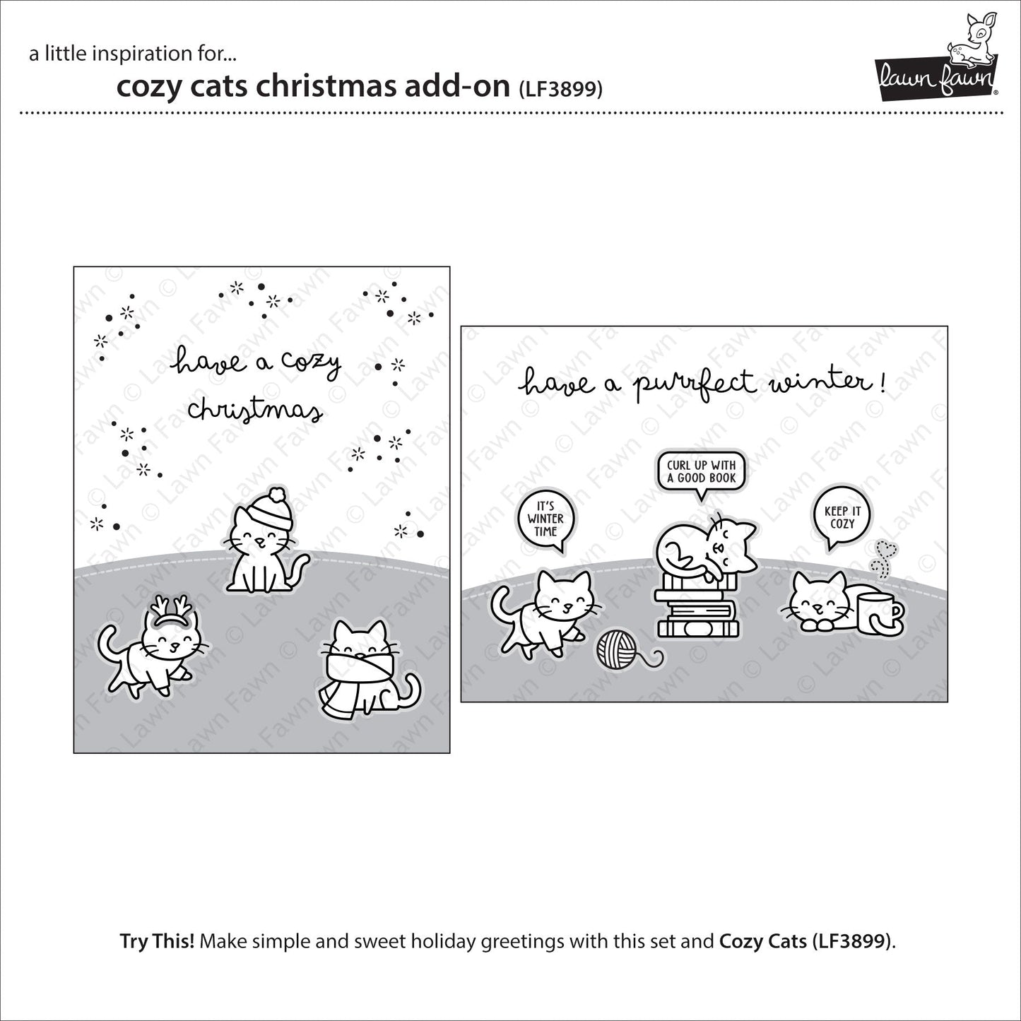 Lawn Fawn - Cozy Cats Christmas Add-On