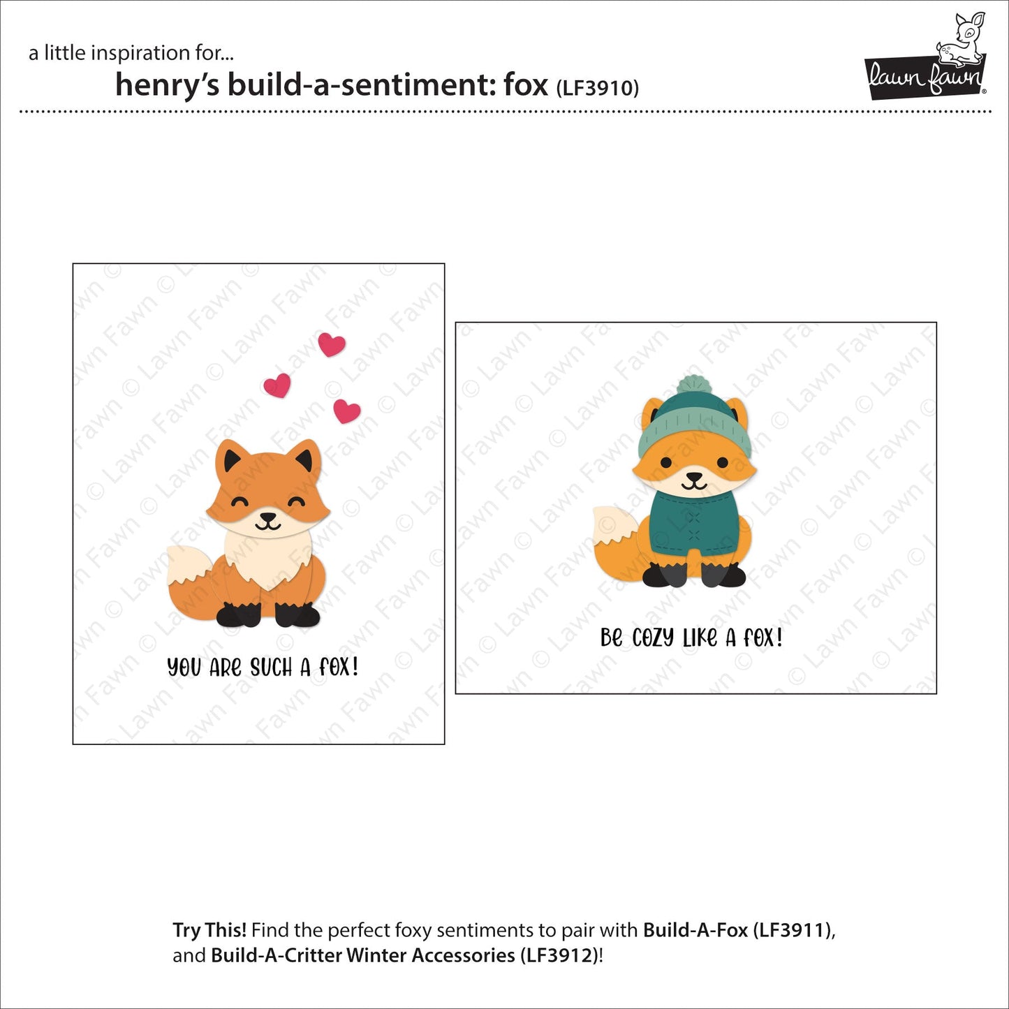 Lawn Fawn - Henry's Build-A-Sentiment: Fox