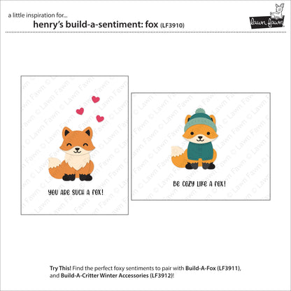 Lawn Fawn - Henry's Build-A-Sentiment: Fox