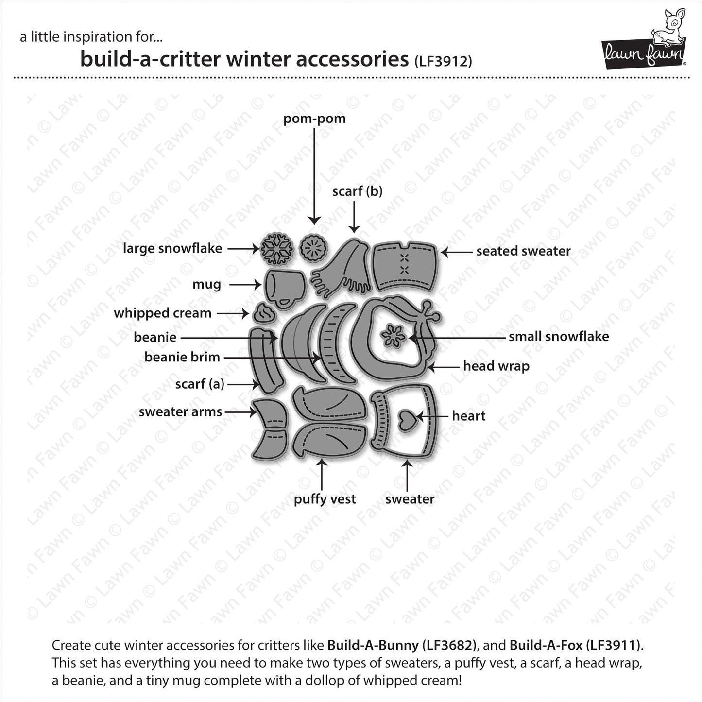 Lawn Fawn - Build-A-Critter Winter Accessories