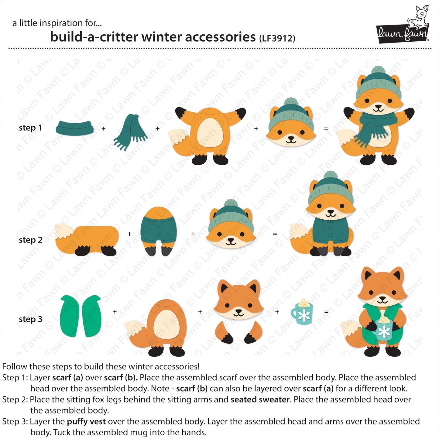 Lawn Fawn - Build-A-Critter Winter Accessories