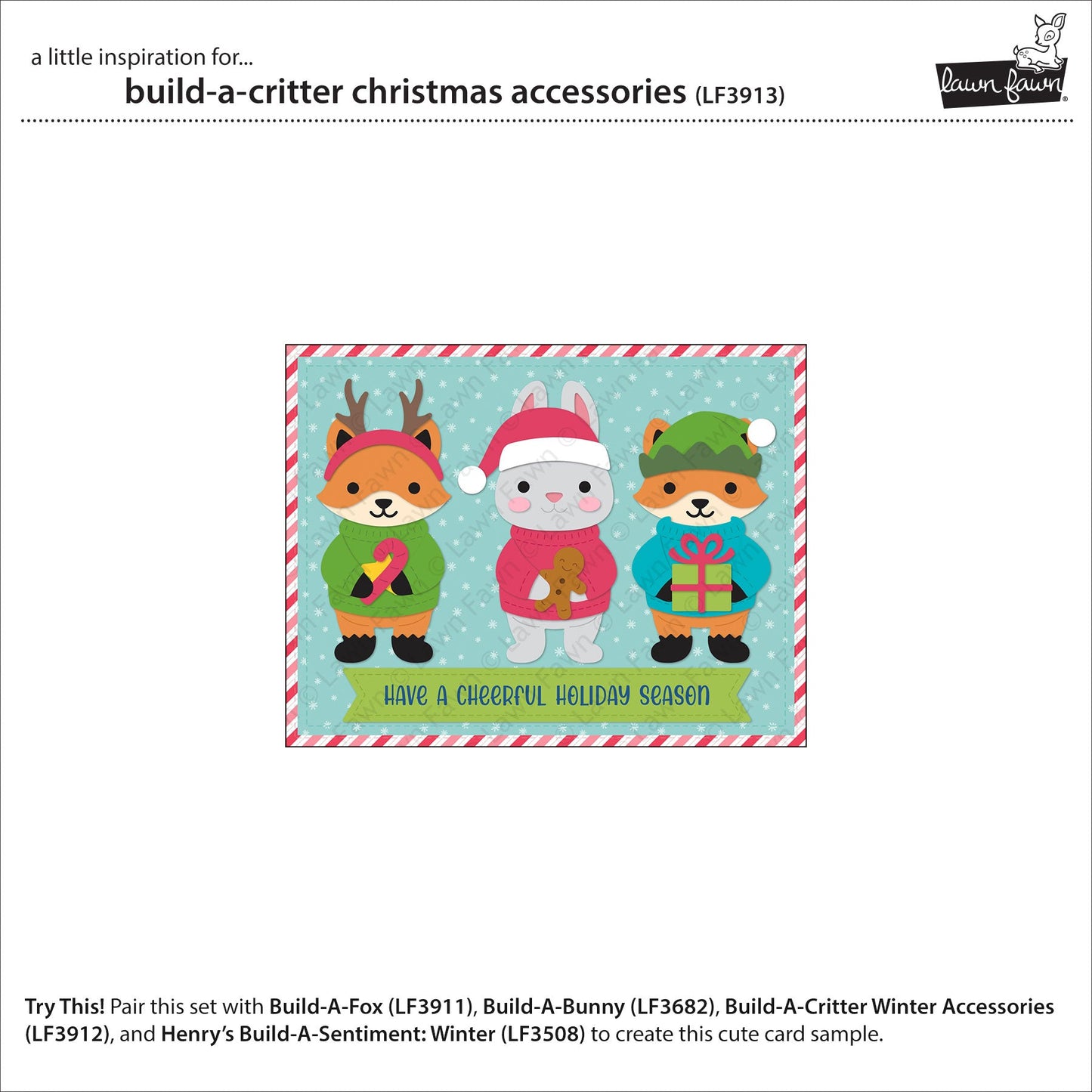 Lawn Fawn - Build-A-Critter Christmas Accessories