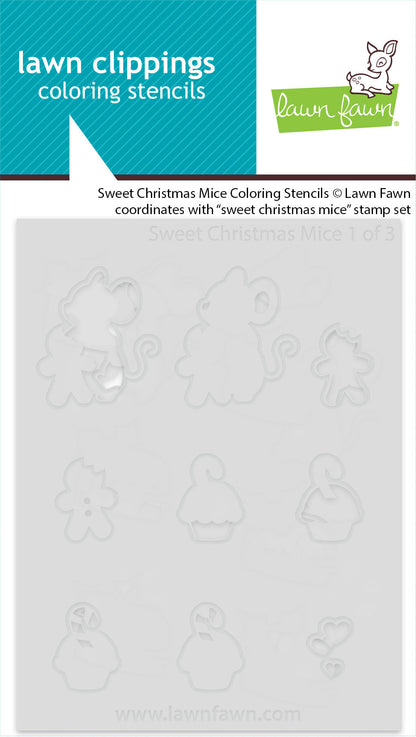 Lawn Fawn - Sweet Christmas Mice Coloring Stencils
