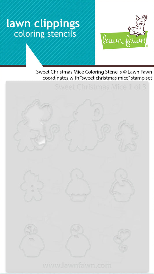 Lawn Fawn - Sweet Christmas Mice Coloring Stencils