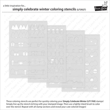 Lawn Fawn - Simply Celebrate Winter Coloring Stencils