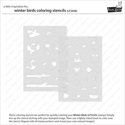 Lawn Fawn - Winter Birds Coloring Stencils