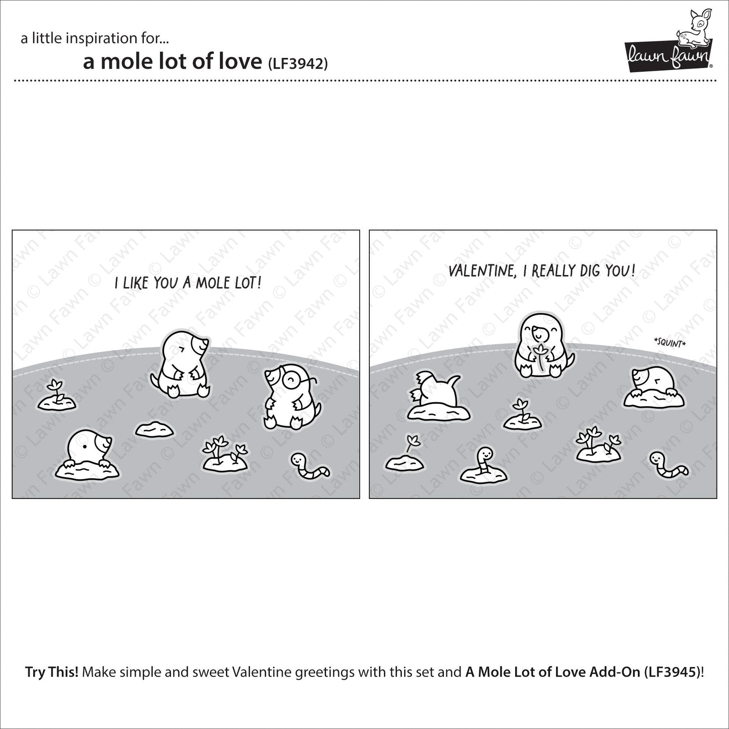 Lawn Fawn - A Mole Lot Of Love