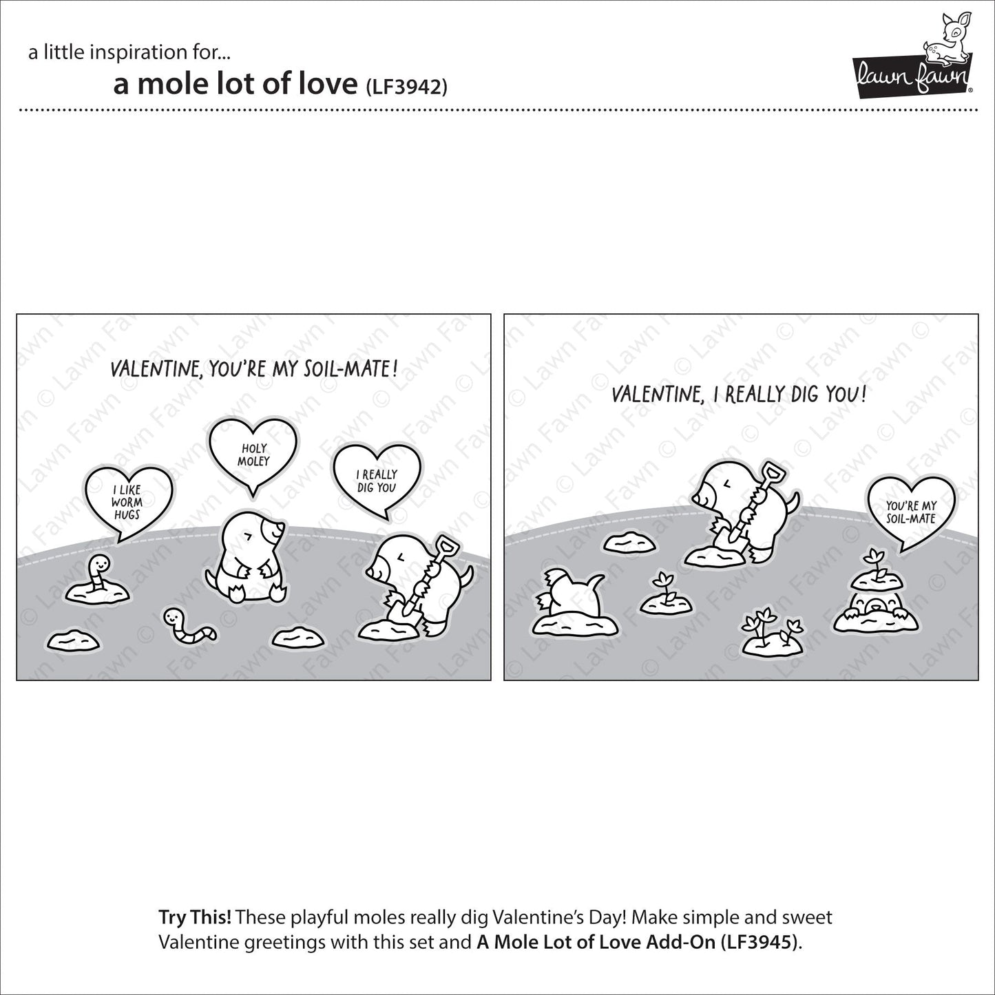 Lawn Fawn - A Mole Lot Of Love