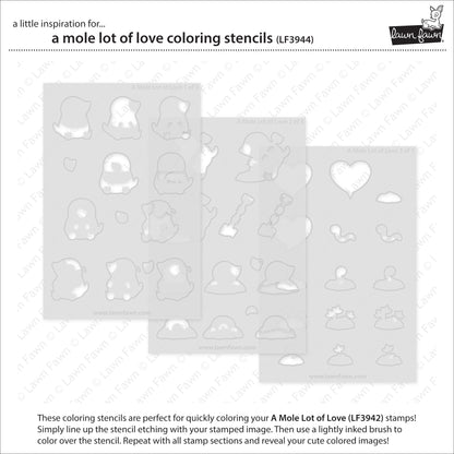 Lawn Fawn - A Mole Lot Of Love Coloring Stencils