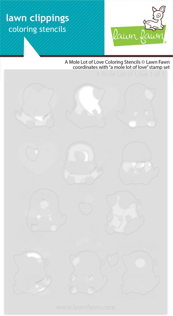 Lawn Fawn - A Mole Lot Of Love Coloring Stencils