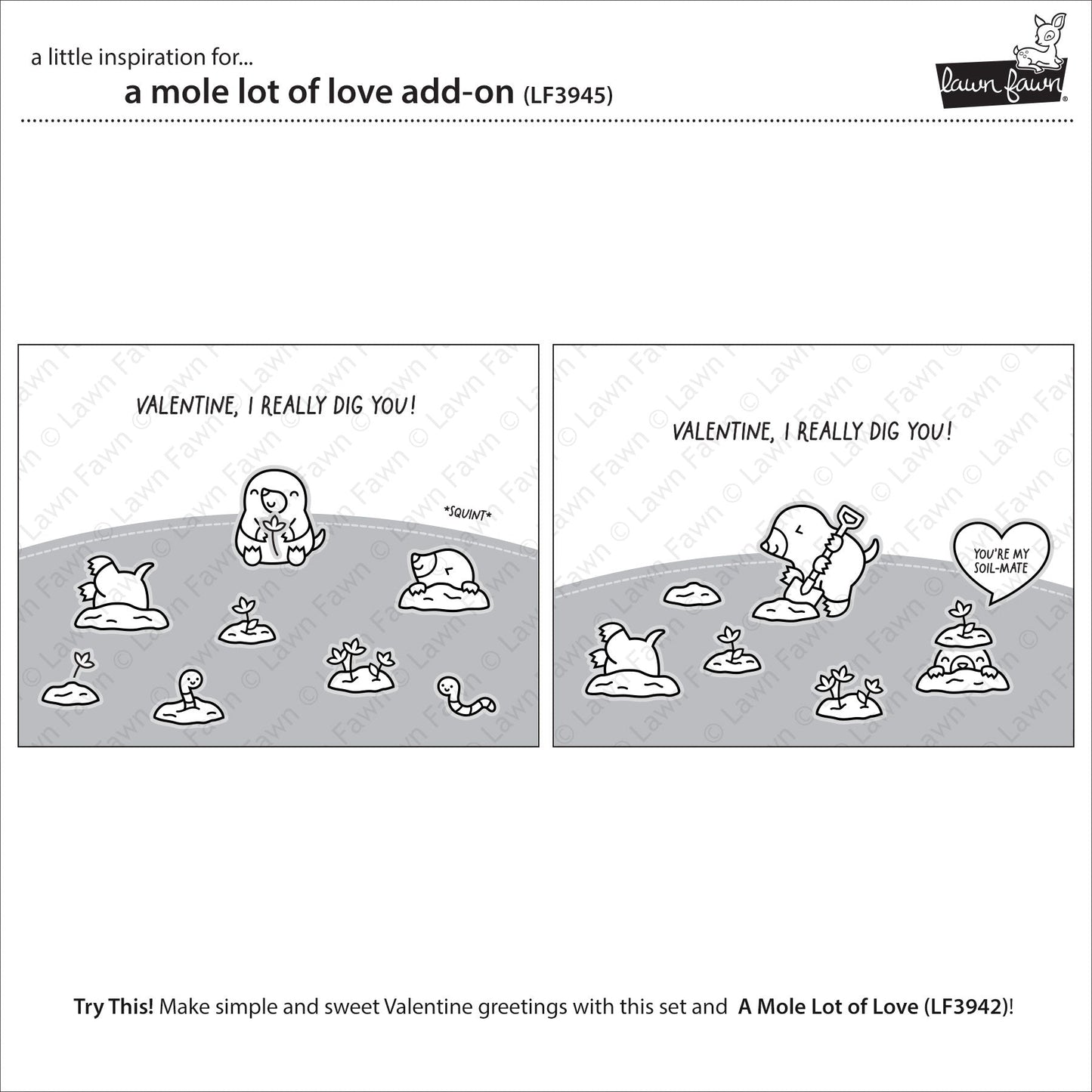 Lawn Fawn - A Mole Lot Of Love Add-On