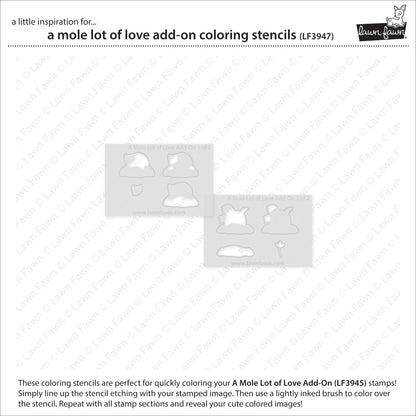 Lawn Fawn - A Mole Lot Of Love Add-On Coloring Stencils