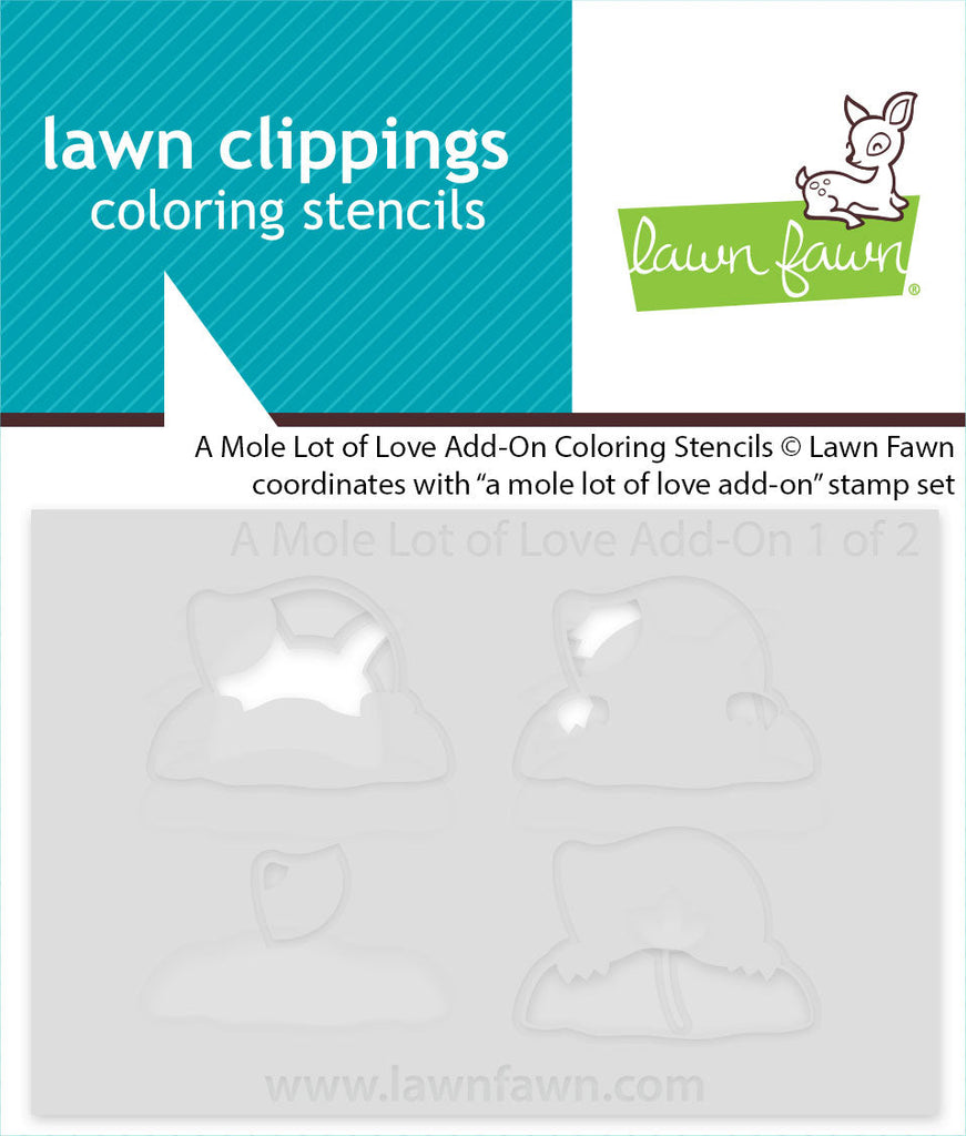 Lawn Fawn - A Mole Lot Of Love Add-On Coloring Stencils